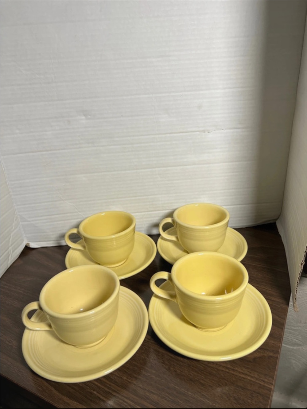 4 Fiesta ware cups and saucers-